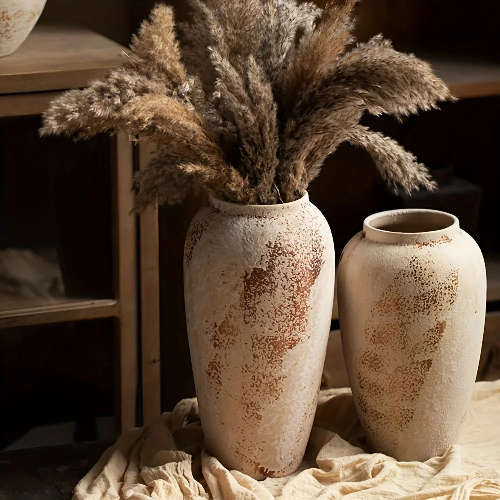 Elegant Retro White Speckled Ceramic Flower Pot - Exquisite Design Creates an Elegant Atmosphere, Suitable for Various Flowers, Unique Speckled Texture Adds Classical Beauty, Perfect for Decorating Home or Office Spaces