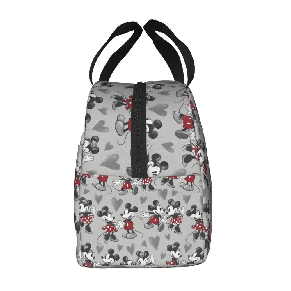 Custom Mickey Pink Minnie Mouse Lunch Bag Women Creative Design Cooler Warm Insulated Lunch Box for Kids School