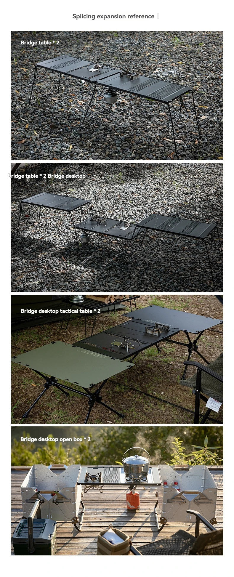 CAMPINGMOON CK-25BK-1PIGT Combination Table Suitable For Snow Peak Stove Cover Outdoor Camping Table Accessories