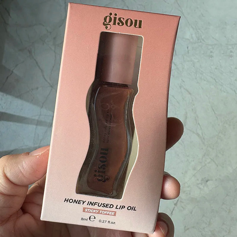 Gisou Moisturizing Glazed Plum Lip Balm Lip Oil Gloss Care Of The Lips Benetitnt For Lips Plumping Exfoliating Plumping Gloss