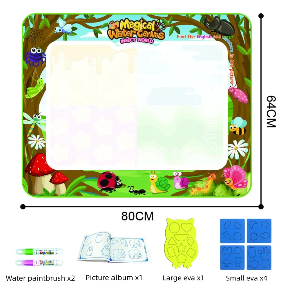 Magic Water Drawing Mat Extra Large Water Doodle Toy Set Painting Board Children Educational Toys Gift for Kids Multiple Size