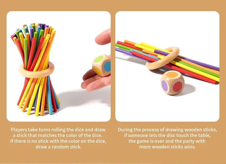 Funny Wooden Stick Drawing Game Parent Child Interactive Stick Balance Board Game Two Person Battle Game for Party Entertainment