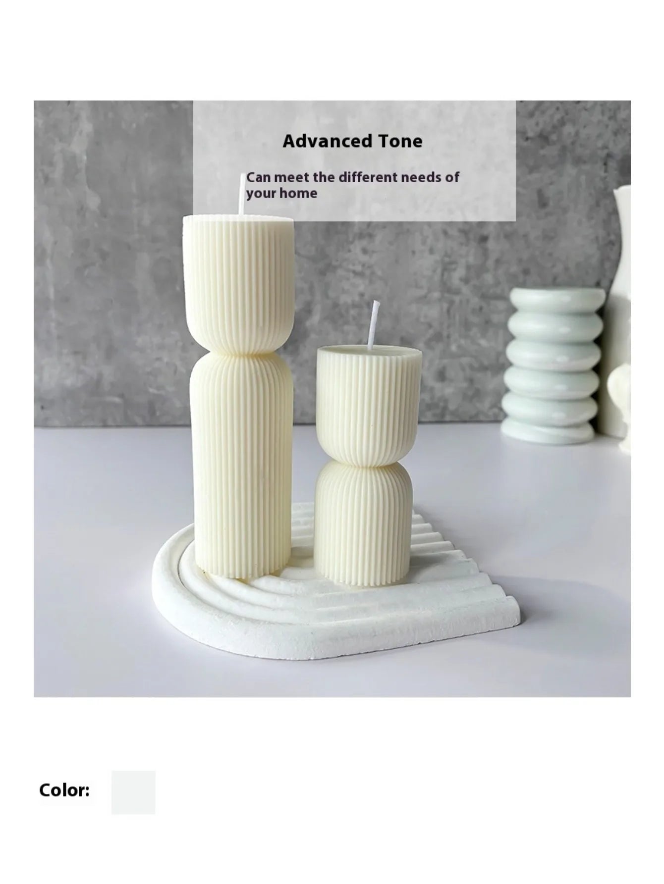 Nordic Minimalist Ribbed Cylinder Pillar Scented Candle Soy Wax Aromatherapy Candle Home Decor