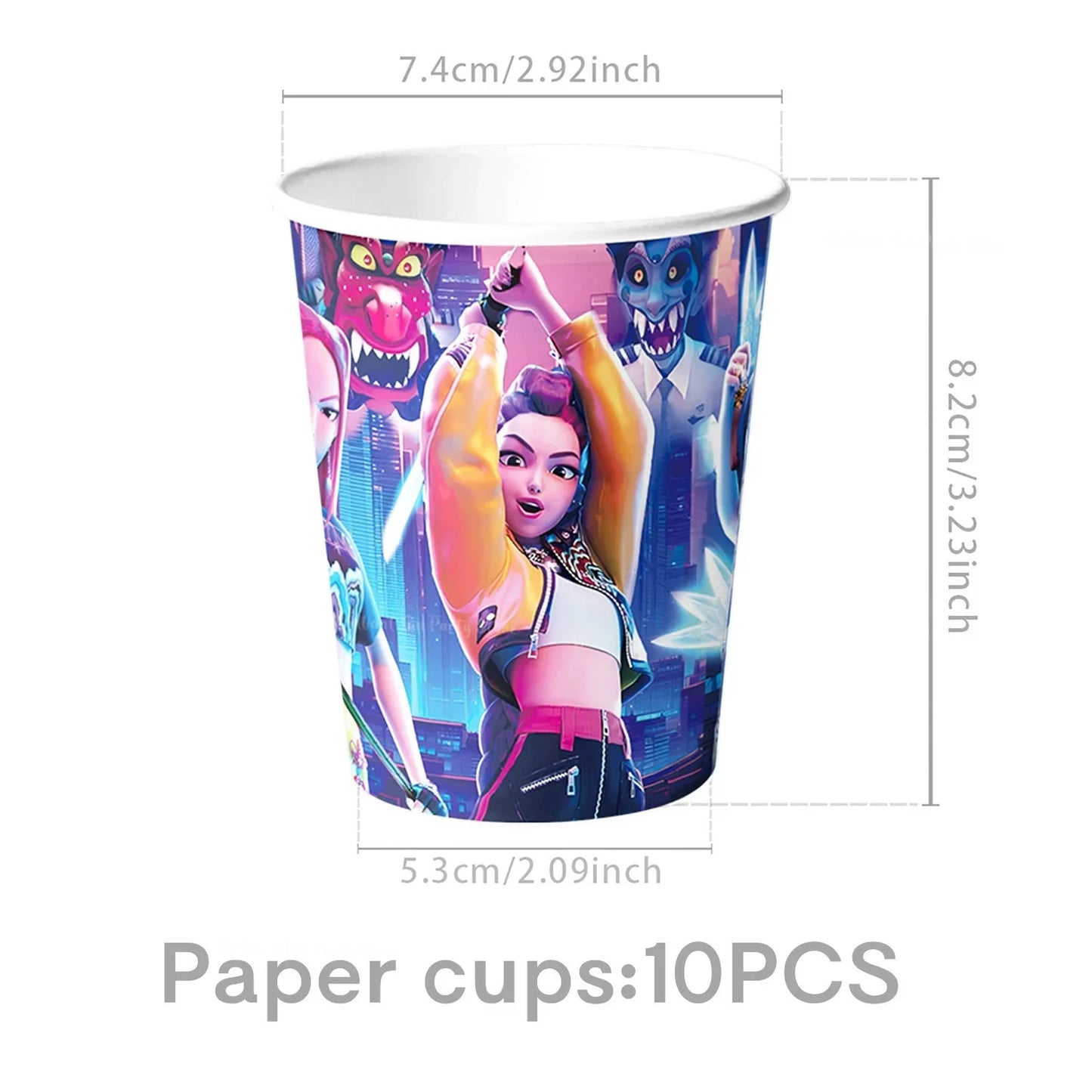 KPop Demon Hunters Birthday Decoration Disposable Party Tableware Paper Plates Napkins Cups Tablecloth Gift Bag Event Supplies