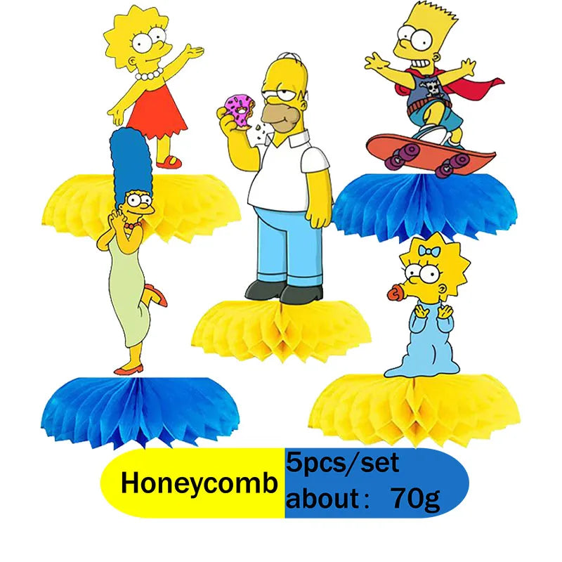 THE SIMPSONS GAME Baby Shower Kids Toy Aluminum Foil Digital Balloon Set Birthday Party Decor and Napkins Disposable Tableware