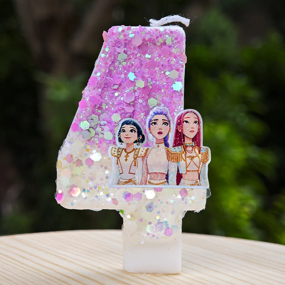 Kpop Demon Hunters Candle Number 0-9 Soccer Candle Cake Decoration Birthday Party for Kids Baby Shower Decor Gift