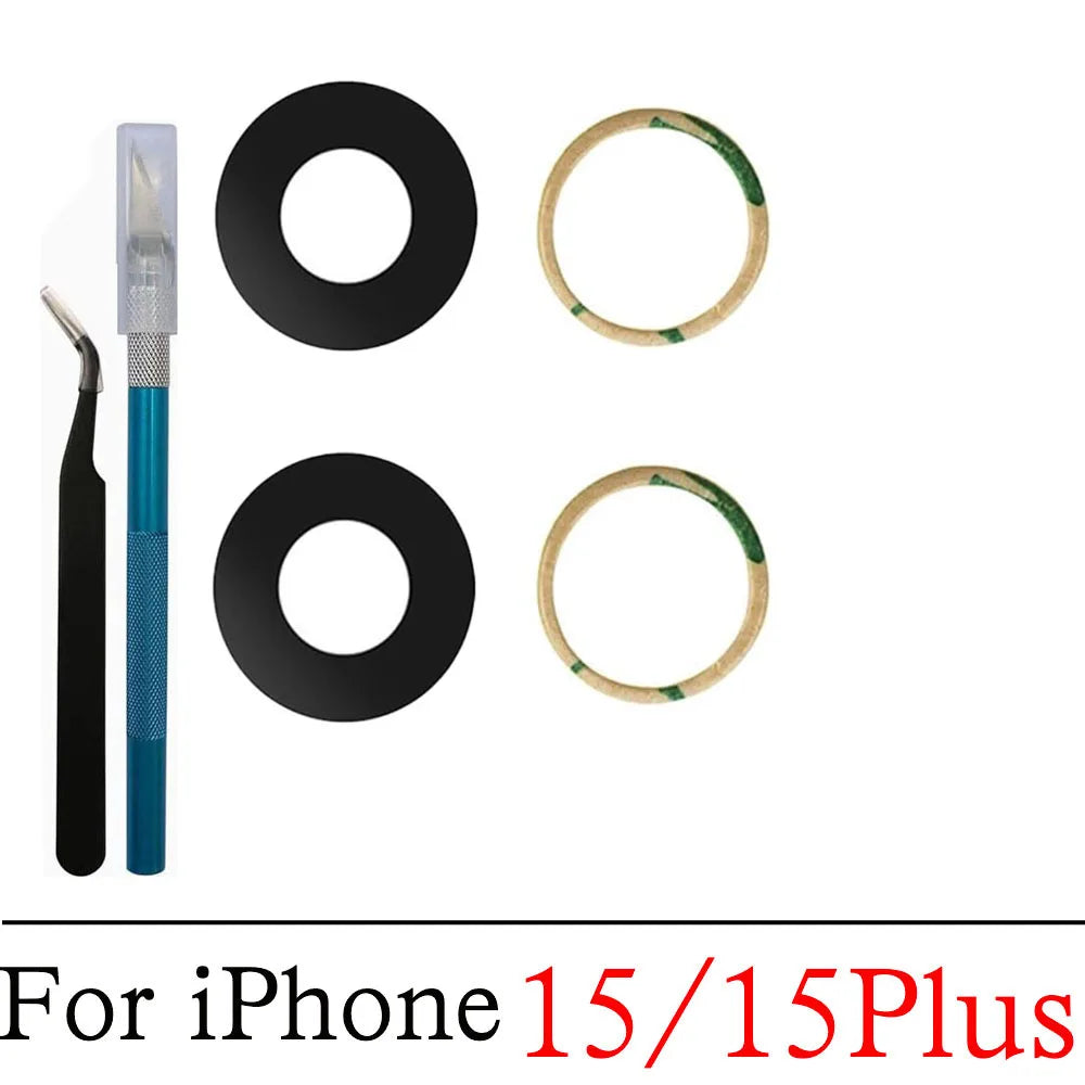 Back Camera Glass For iPhone 11 12 13 14 15 Plus MIni Pro Max Rear Camera Lens With Adhesive And Remove Tools Replacement