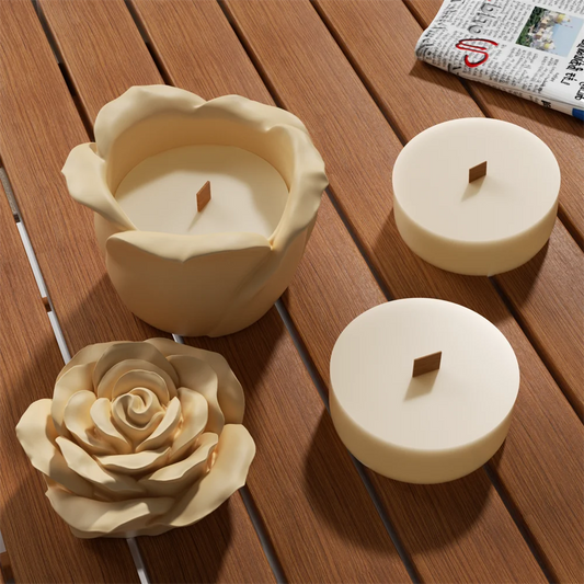 Nicole Eternal Rose Candle Jar Concrete Mold Candle Refill Silicone Mold DIY Handmade Gifts Tools Home Decor