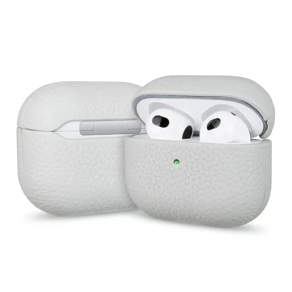 High End Business Bluetooth Earphone Case For Apple AirPods Air 2 3 4 Pro 2 3 Retro Genuine Leather Litchi Texture Protect Cover