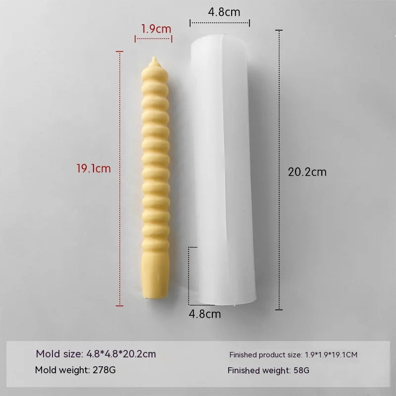 3D Candle Silicone Molds DIY Long Twisted Spiral Taper Candle Making Mold Tools Moldes De Silicona Para Velas форма для свечей