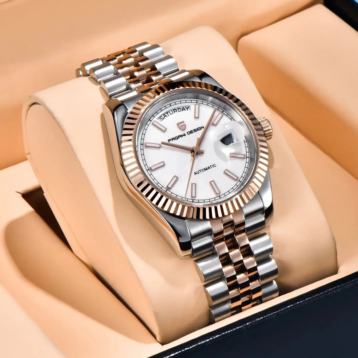 PAGANI DESIGN 2026 New Enamel Dial DD36 Luxury Silver Gold Automatic Watch For Men AR Sapphire crystal Mechanical Wristwatch Men