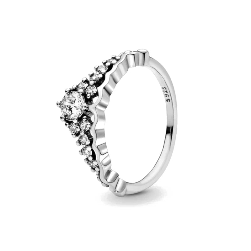 New White Series Original 925 Sterling Silver Women Finger Rings for Women Silver Daisy Mom heart Zirconia Stone Luxury Jewelry