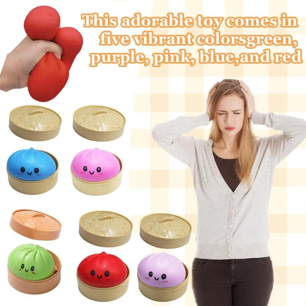 Realistic steamed bun Squeeze Sensory Toy Soft Stress Relief Decompression Toy for Home Office Desktop Decoration and Gift