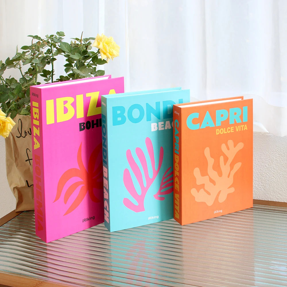 3Pcs/Set Luxury Decoration Fake Books Rich in layers Set of fake books Home Decor Ornaments cosmetic room Coffee Table Book