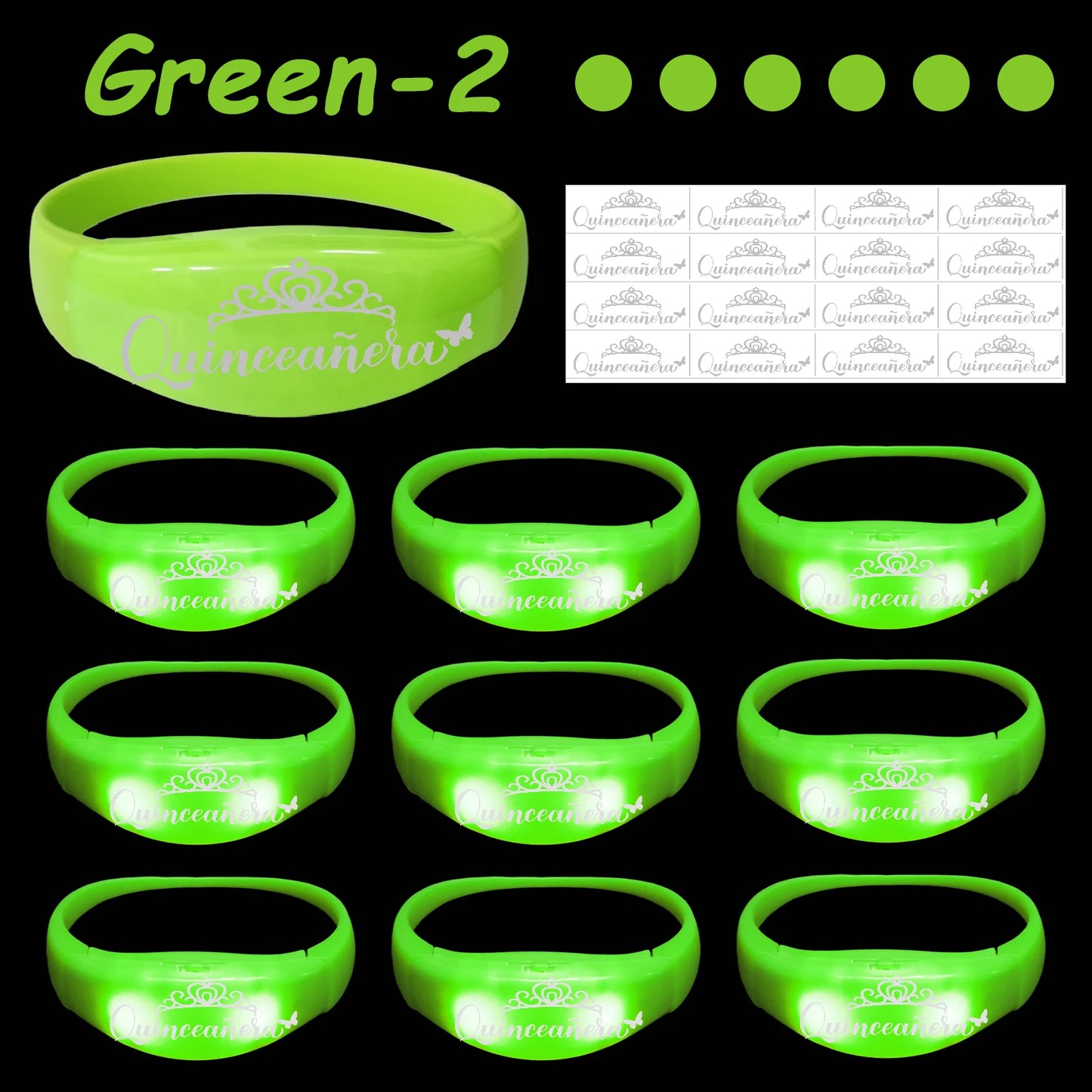 30-200Pcs Quinceanera Music & Sound Activated LED Bracelet Glow Recuerdos Para 15 Años XV Quinceañeras decorations Party Favors