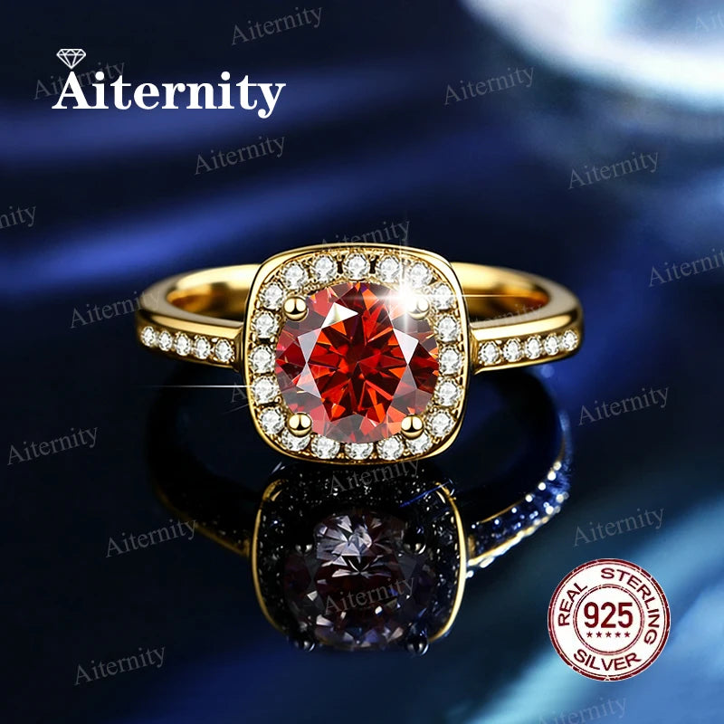 Moissanite And Zircon Ring D VVS1 Adjustable Size S925 Sliver Wedding Rings for Women Jewelry Party Fashion Top Quality Ring