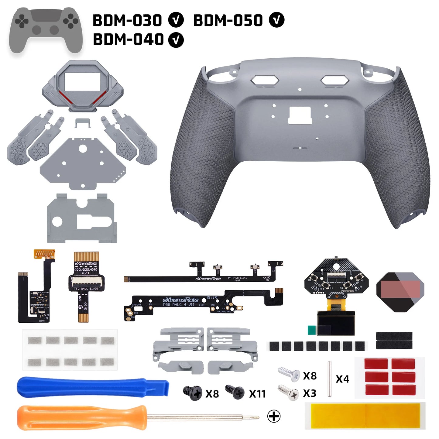 eXtremeRate SPARK Back Paddles Kit for ps5 Controller BDM-030 040 050 Models, Remappable 4 Back Buttons Set - Rubberized Black