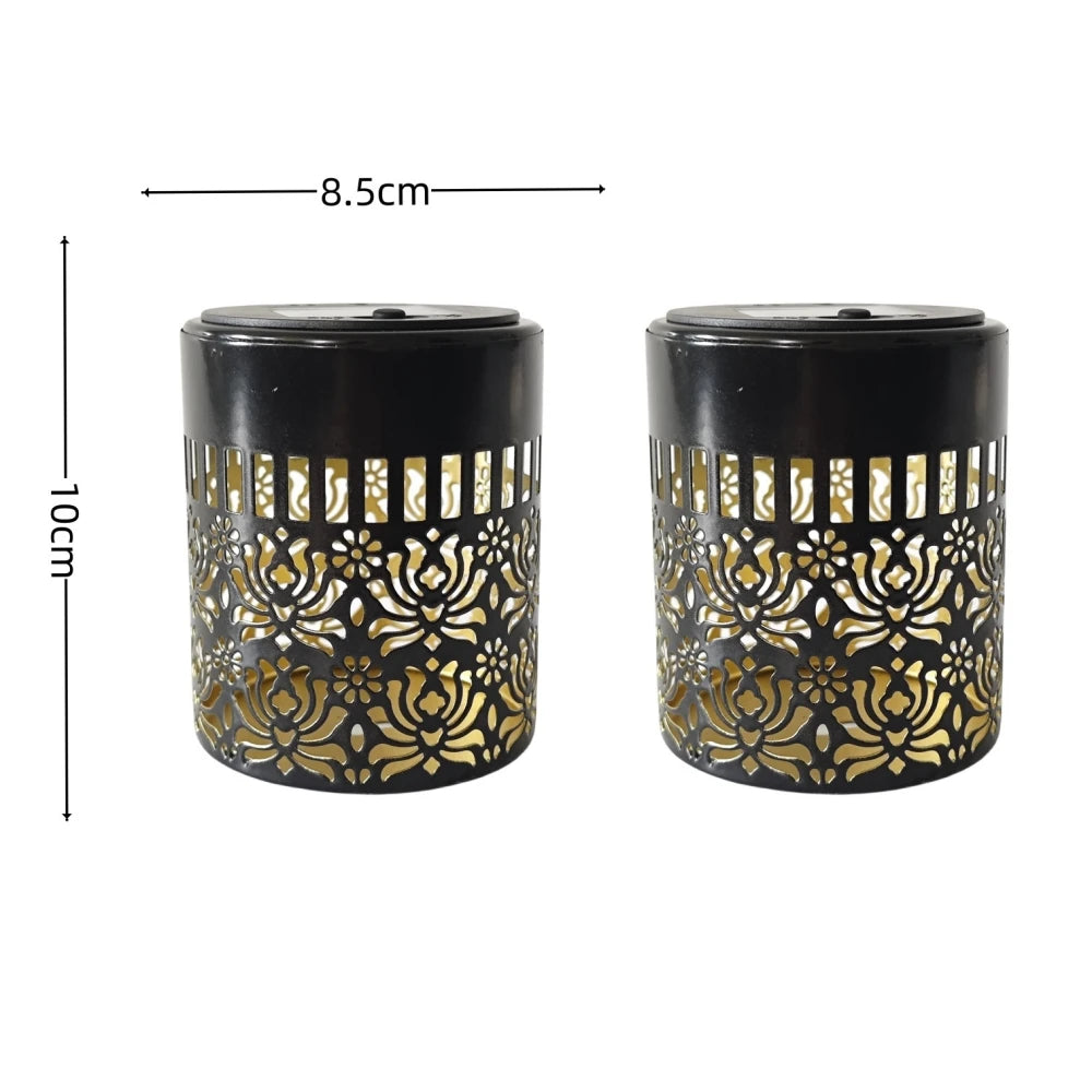 Solar Lights Peony Flower Pattern IP65 Metal Outdoor Step Wall Fence Lights Garden Backyard Decoration Outdoor Decor Front Door