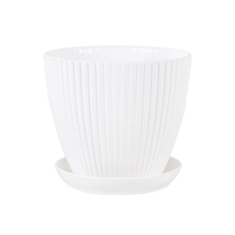 Plastic Planter Flower Pots with Tray Thickened Double Layer Flower Pot Indoor Succulent Potted Desktop Decoration