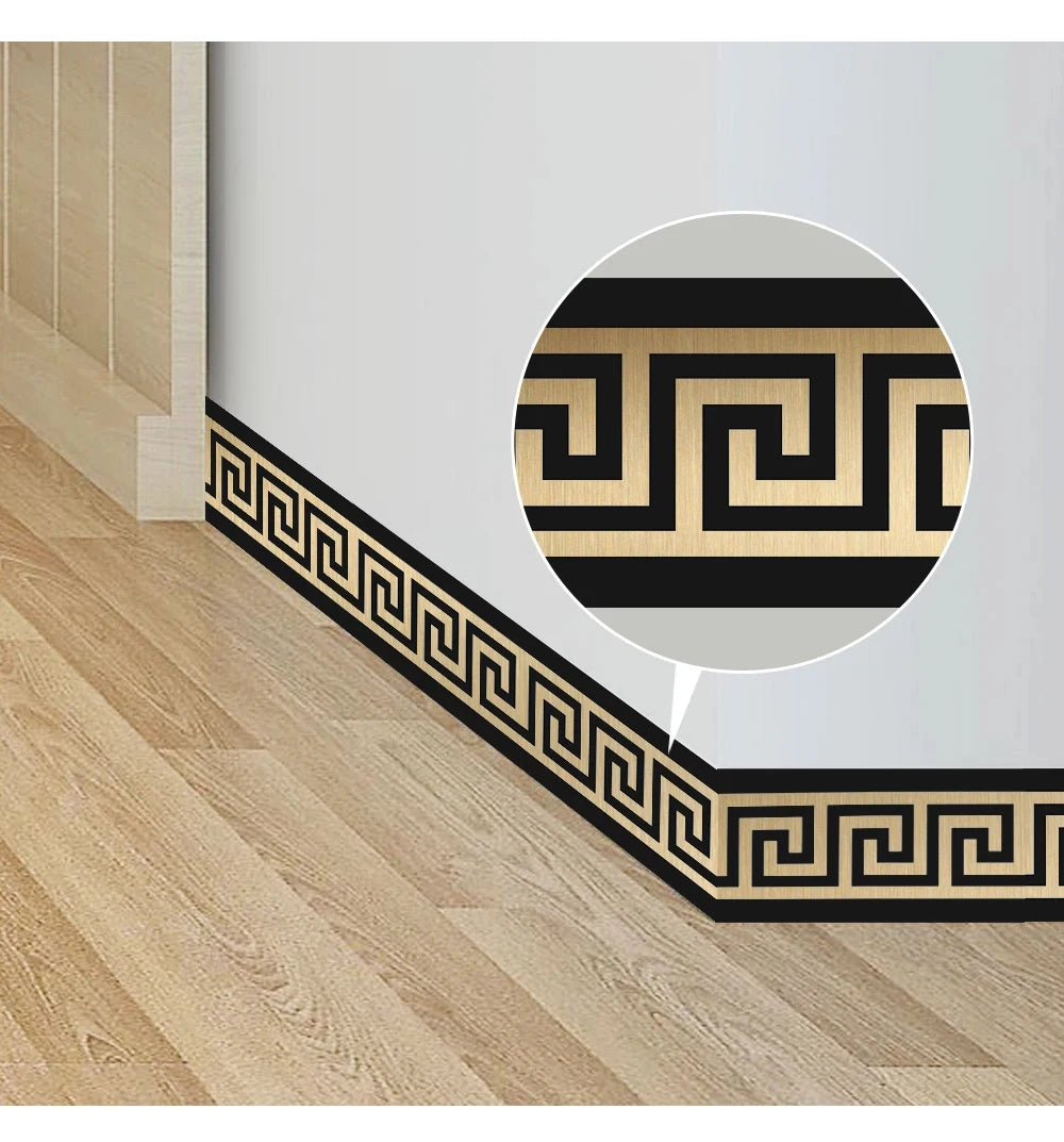 10*200cm Original Design Geometric Pattern DIY Self -Adhesive PVC Border Waist Line Waterproof Wall Stickers for Home Decors