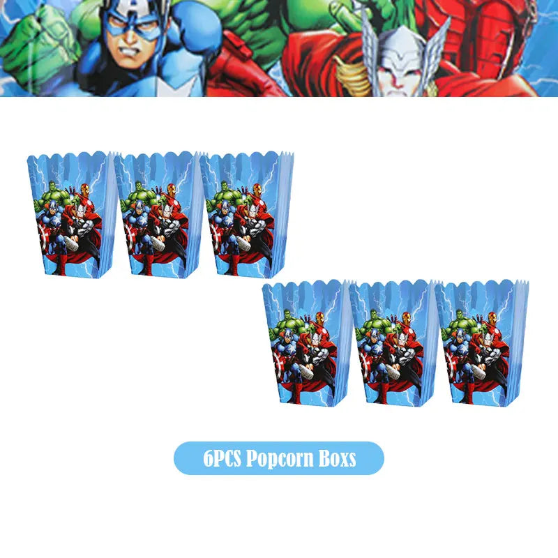 Happy Marvel Theme Avengers Birthday Decoration Set Cups Plates Tablecloth Masks Superhero Balloons Party Supplies Favors Gifts