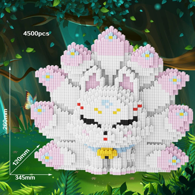 2026 New Oversized Nine Tailed Fox Puzzle Block Cute Toy for Kids Birthday Gift Collection