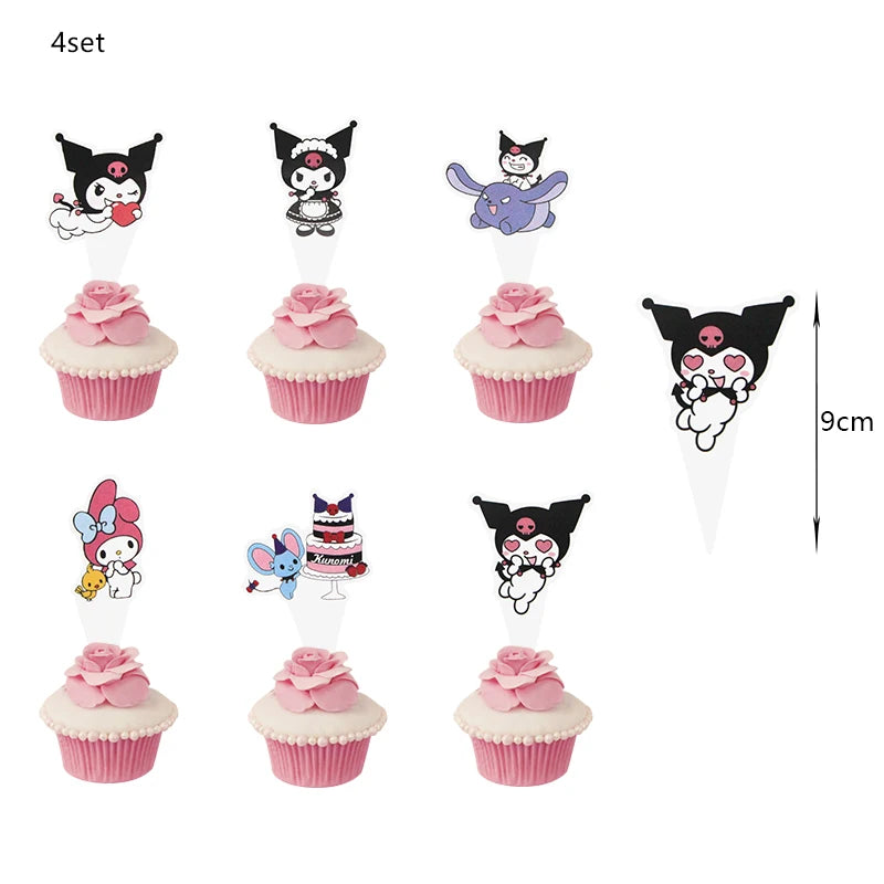 Kuromi Birthday Party Decoration Backdrop Disposable Tableware For Kids Event Supplies Latex Foil Balloons Banner
