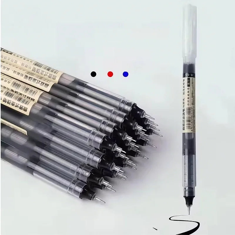 High Quality 0.5mm Quick Drying Fine Point Liquid Ink Pens Smooth Writing Comfortable Grip Non-Smudge for Office School Supplies