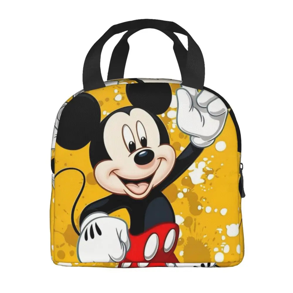 Custom Mickey Pink Minnie Mouse Lunch Bag Women Creative Design Cooler Warm Insulated Lunch Box for Kids School