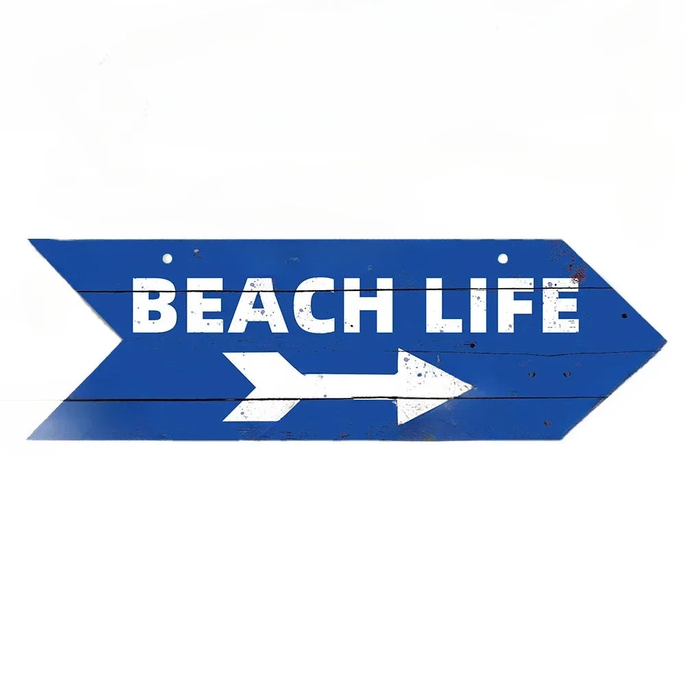 Beach Arrow Wooden Sign Beach Seaside Road Guide Wall Decoration Indicator Hanging Beach House  Wall Plaque Decor
