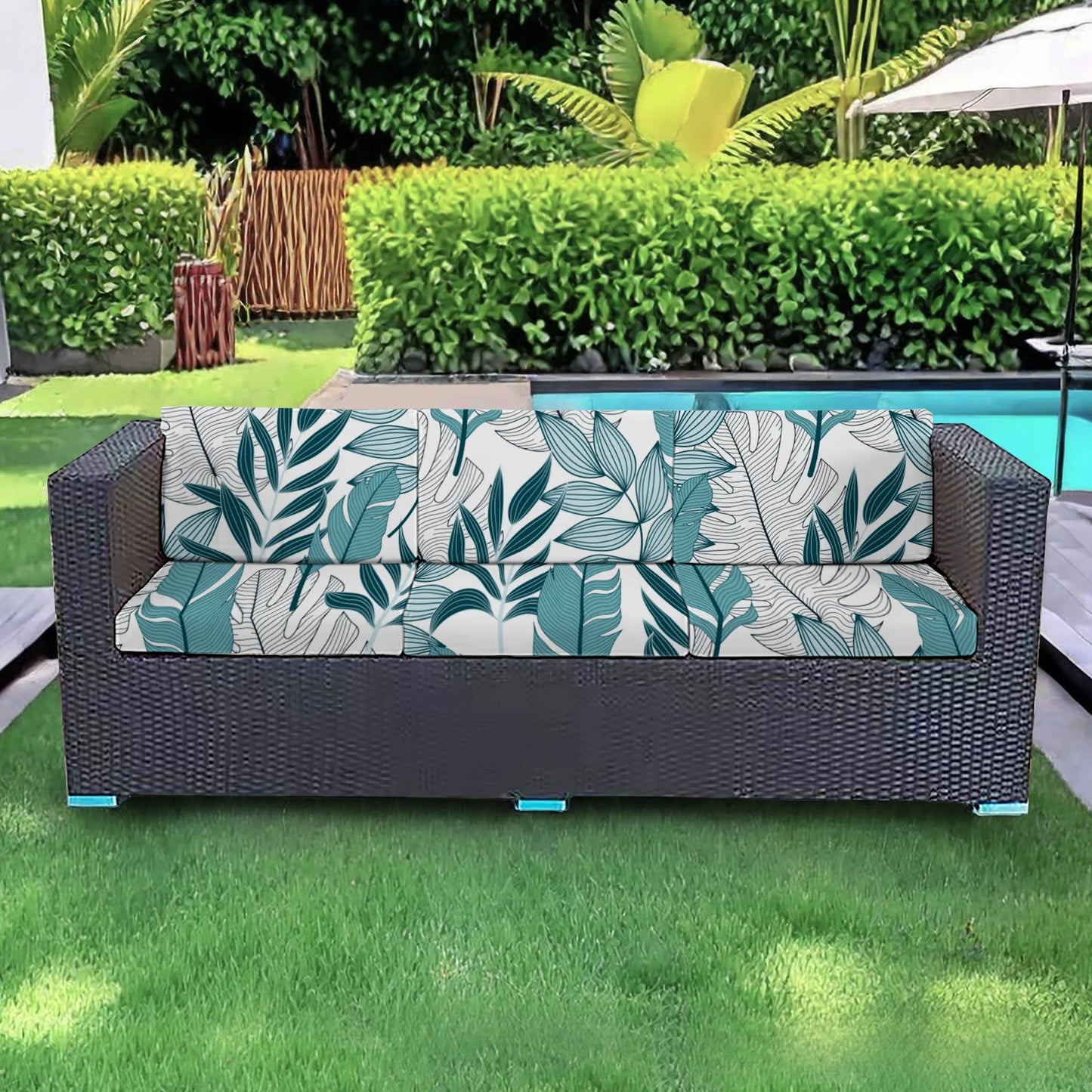 1PC Patio Stretch Sofa Cushion Covers Outdoor Cushion Cover Replacement Couch Slipcover Flexibility Porch Furniture Protector