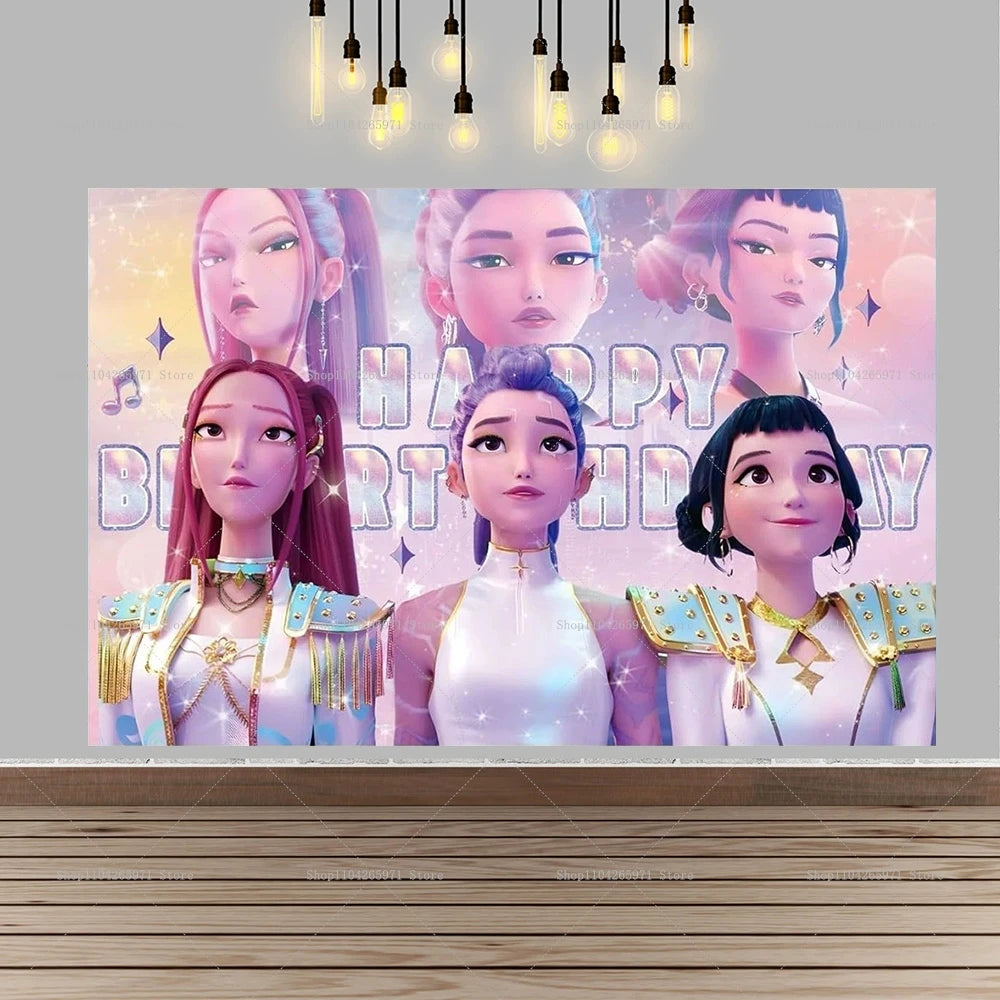 KPOP Witch Hunters Coven Girl Group Backdrop Magic Fantasy Party Theme Girls Adult Birthday Decor Photo Background Supplies
