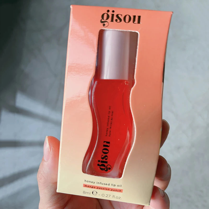 Gisou Moisturizing Glazed Plum Lip Balm Lip Oil Gloss Care Of The Lips Benetitnt For Lips Plumping Exfoliating Plumping Gloss