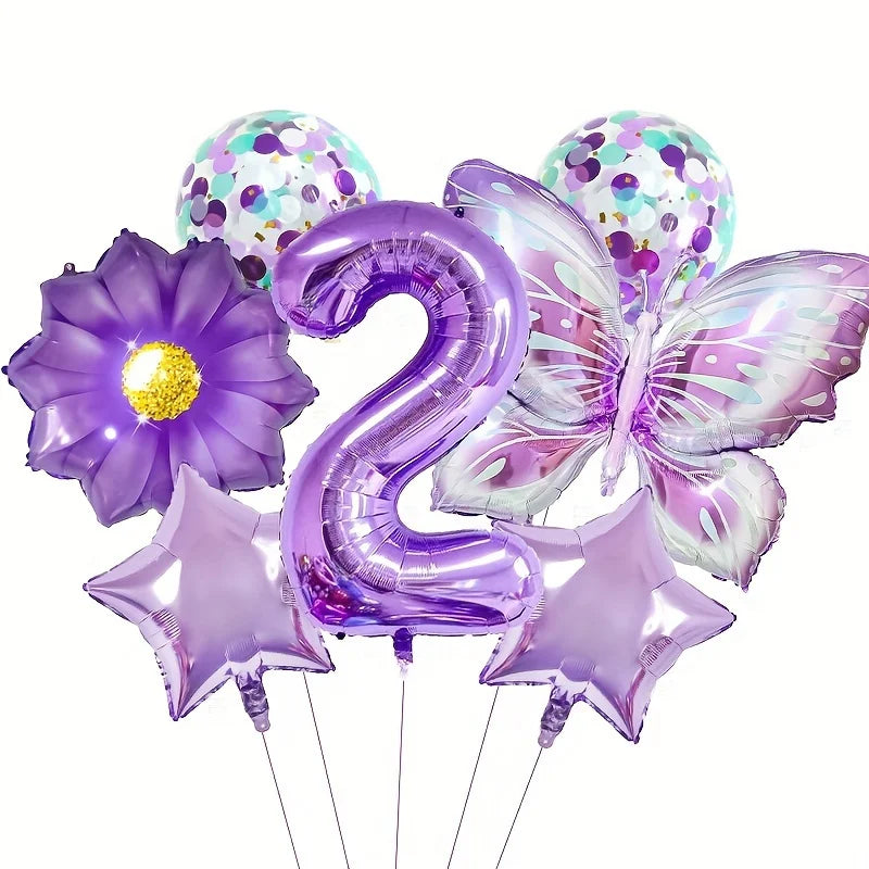 Purple Butterfly Party Decoration Disposable Paper Plates Napkins Cups Straw Tableware Set for Butterfly Birthday Party