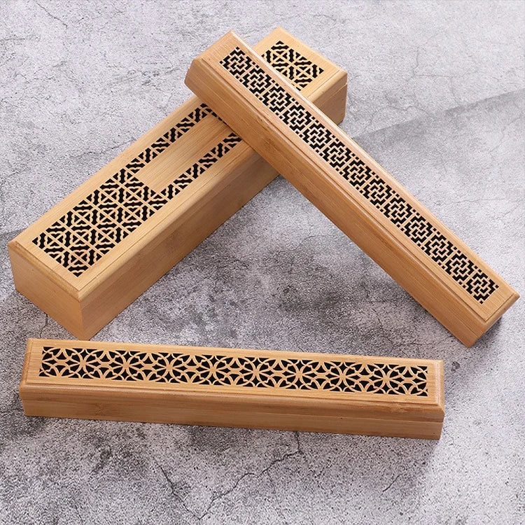 1PCS Natural Bamboo Board incense support rods stick stand box sahumerios holder Japanese Style Bamboo Incense Ash Catcher xx004