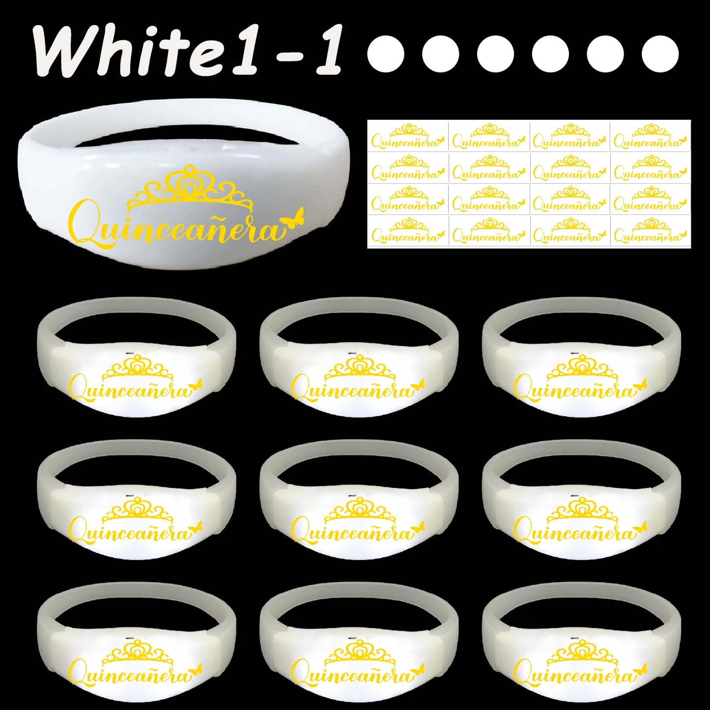 30-200Pcs Quinceanera Music & Sound Activated LED Bracelet Glow Recuerdos Para 15 Años XV Quinceañeras decorations Party Favors
