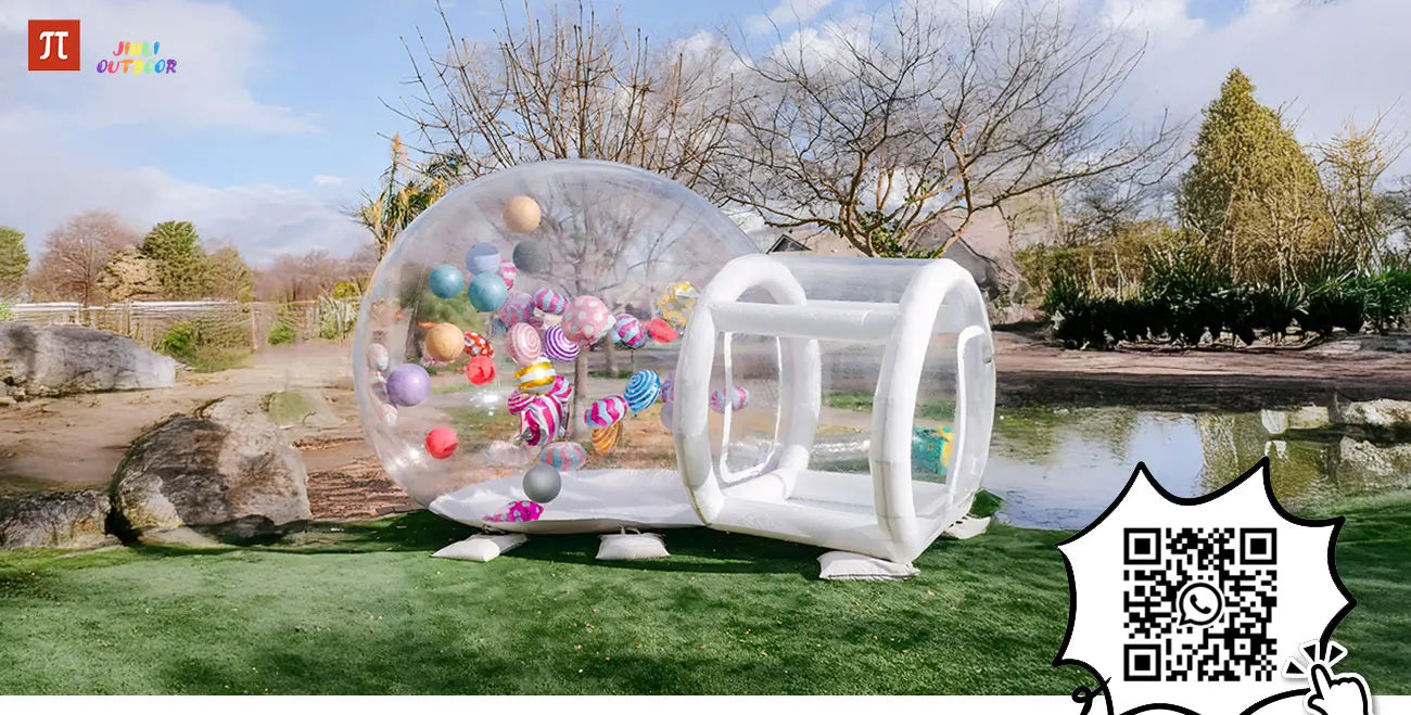Inflatable Bouncy Bubble House Kids Play with Blower Balloon Transparent PVC Outdoor Dome Tent Bouncer for Chlidren Toys