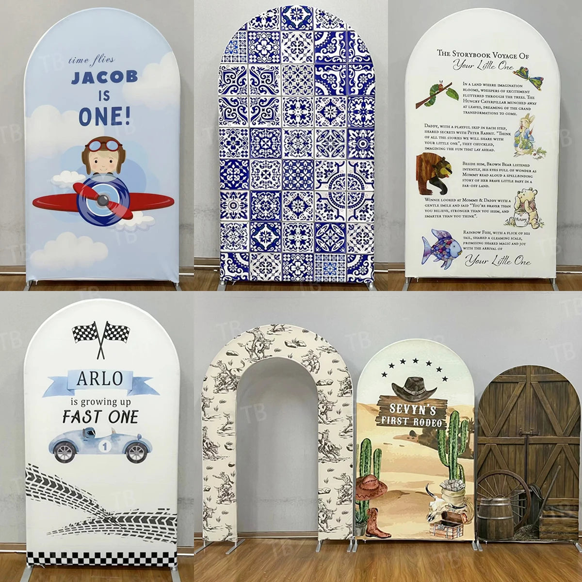 TB Disney Toy Story Arch Backdrop Cover for Kids Birthday Party Decor Baby Shower Photography Background Props Elastic Fabric