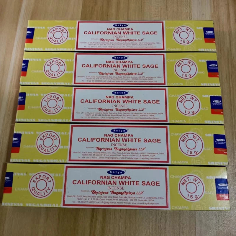 5BOX NAG Champa Incienso Satya Incense Collection Satya Handmade Sticks with Flavors Refreshing Medicinal Aromas Home Fragrances