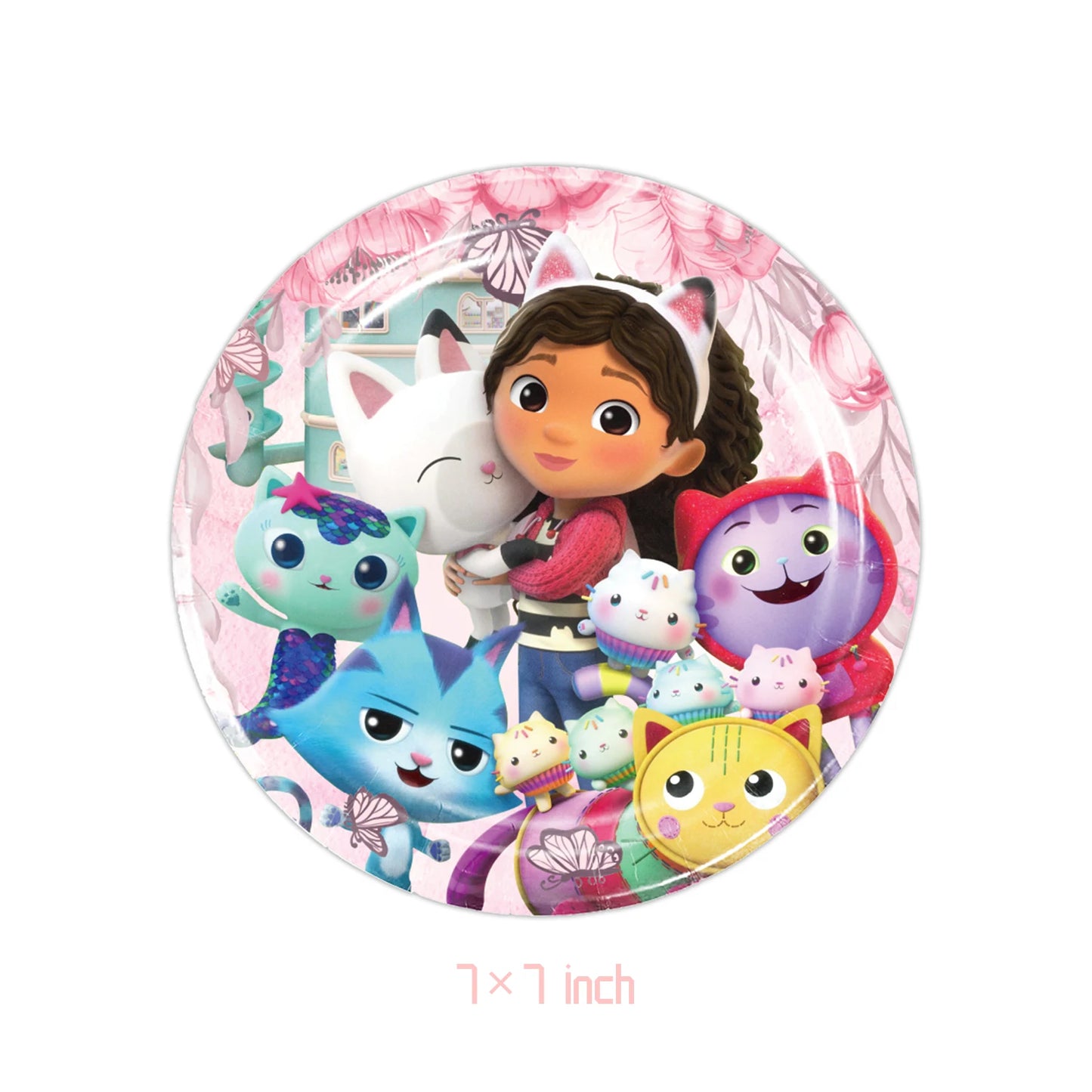 Disney Gabby Dollhouse Birthday Party Decoration Balloon Napkins Children's Disposable Tableware Theme Party Supplies Kids Gifts