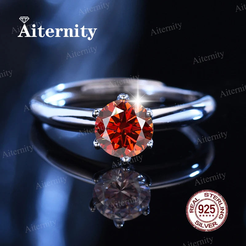 Moissanite And Zircon Ring D VVS1 Adjustable Size S925 Sliver Wedding Rings for Women Jewelry Party Fashion Top Quality Ring