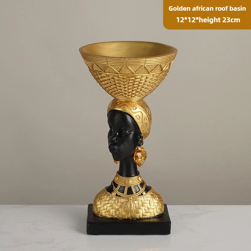African Girl Home Ethnic Style Craft Resin Ornament
