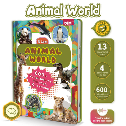 English Animal Sound Talking Book Autism Sensory Therapy Toys for Children Kids Travel Early Education Interactive Learning Aids