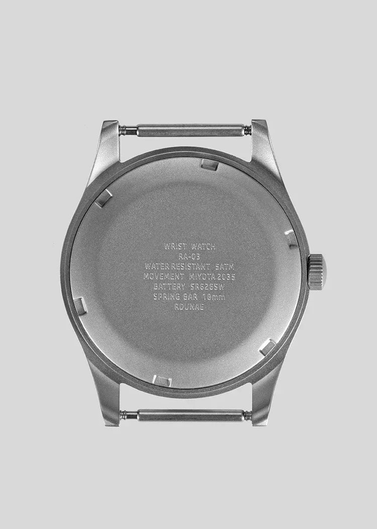 2025 New RDUNAE RA03 34.5mm Military Men Vintage Quartz Watch G10 Miyota 2035 Watches K1 Mineral Glass Stainless Steel Wristwatc