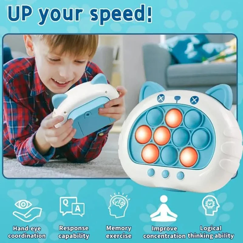 3 Colors 1 pcs Electronic Pop Quick Push Bubbles Game Machine Kid Cartoon Fun Squeezing Toys Anti Stress Sensory Bubble Toy Gift