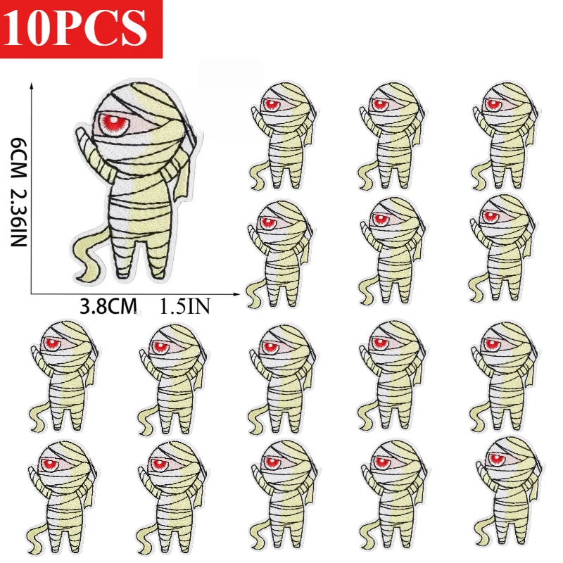 10/23PCS Wholesale Lots/set of Horror Ghost Haunted House Mummy Patch  Embroidery DIY Cloth Sticker Badge Ironing Jeans/cloak