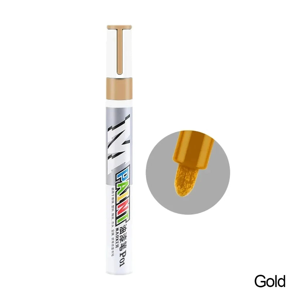Car paint scratches repair brush pen waterproof water paint marker pen car tire tread care automotive  black white red silver