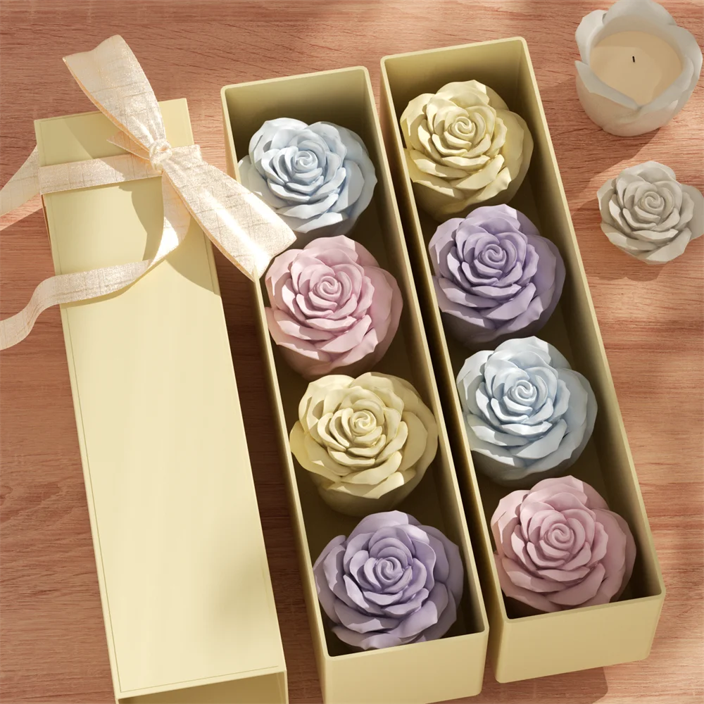 Nicole Eternal Rose Candle Jar Concrete Mold Candle Refill Silicone Mold DIY Handmade Gifts Tools Home Decor