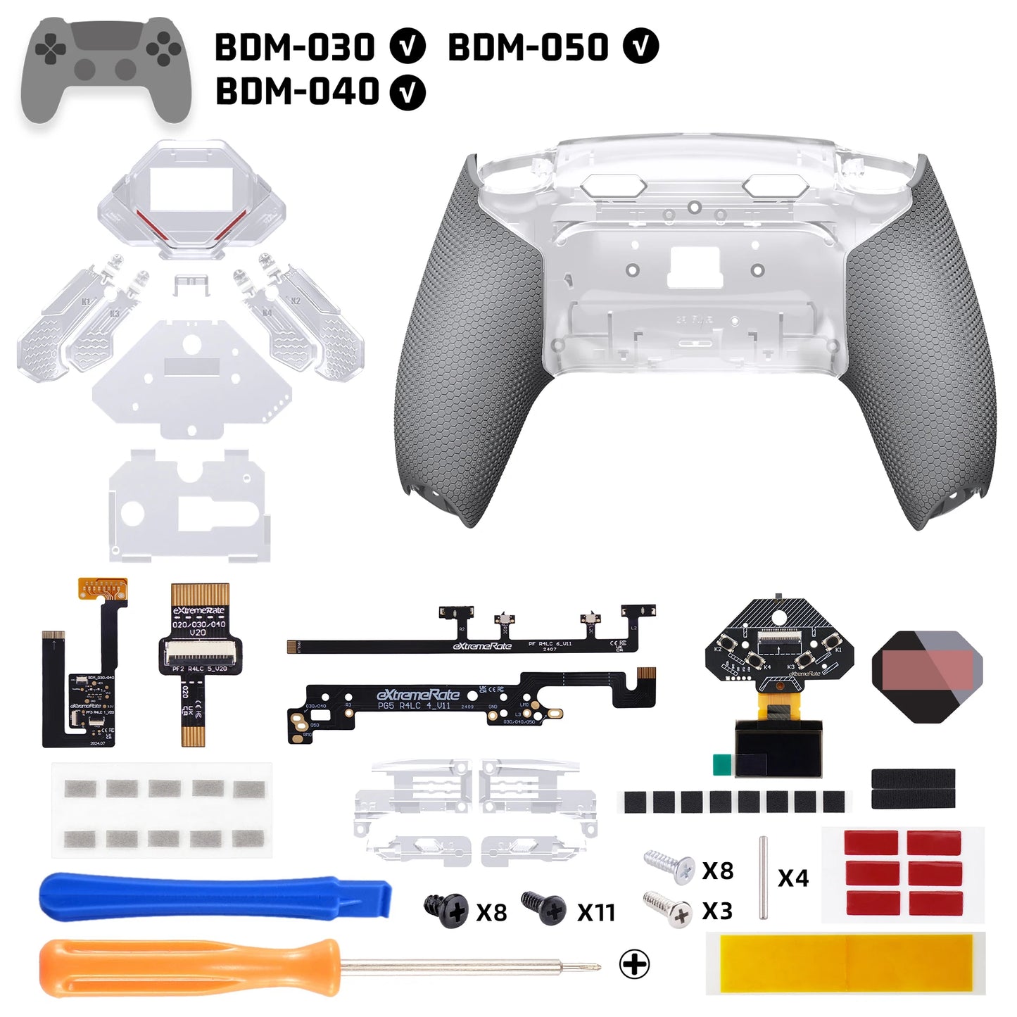 eXtremeRate SPARK Back Paddles Kit for ps5 Controller BDM-030 040 050 Models, Remappable 4 Back Buttons Set - Rubberized Black