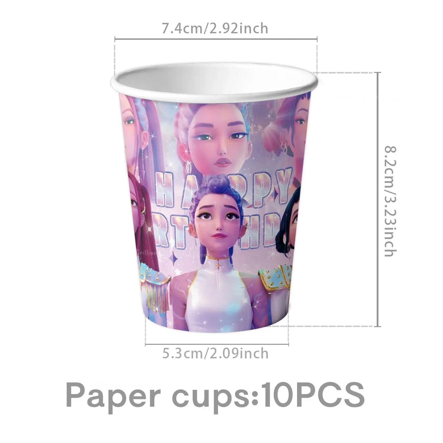 KPop Demon Hunters Birthday Decoration Disposable Party Tableware Paper Plates Napkins Cups Tablecloth Gift Bag Event Supplies